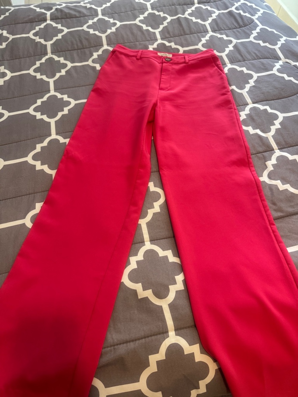 Love Tree Bright Pink Straight-Leg Pants